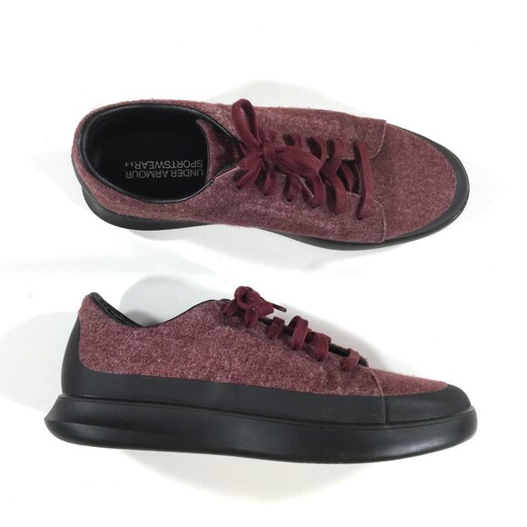 Under Armour Other - Under Armour Sportswear Lace Up Sneakers Mens Size 11 Red Black Wool Leather